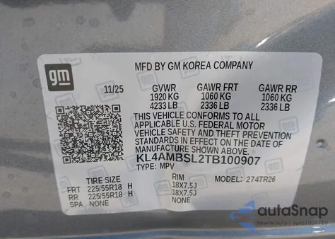 2026 Buick Encore Gx Preferred Fwd from USA, damaged, VIN KL4AMBSL2TB100907